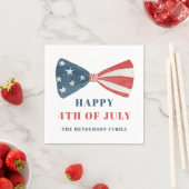 Serviette En Papier Bow Patriotique Rouge, Blanc Et Bleu 4 juillet (En situation)