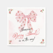 Serviette En Papier Bow rose Berry Baby shower sucré (Devant)