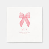 Serviette En Papier Bow rose gribouillé | Napkins mariage (Devant)
