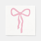 Serviette En Papier Bow rose, Ruban rose (Devant)