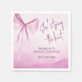 Serviette En Papier Bow rose vif Elle noue la Fête des mariées de noeu (Devant)