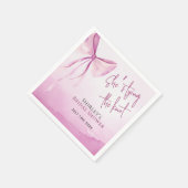 Serviette En Papier Bow rose vif Elle noue la Fête des mariées de noeu (Coin)