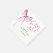 Serviette En Papier Bow rose vif Elle noue la Fête des mariées de noeu (Coin)