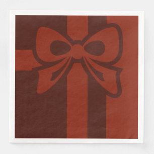 Serviette En Papier Bow rouge - Noël - Papier Napkin
