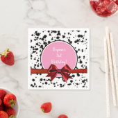 Serviette En Papier Bow rouge rose Noir Dalmatie Spots Anniversaire (En situation)