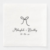 Serviette En Papier Bow Whimsical noir et blanc Mariage personnalisé (Devant)