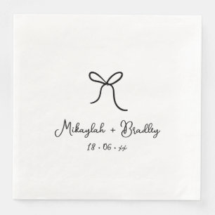 Serviette En Papier Bow Whimsical noir et blanc Mariage personnalisé