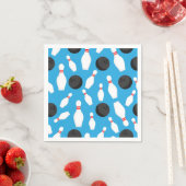 Serviette En Papier Bowling Anniversaire Bleu (En situation)
