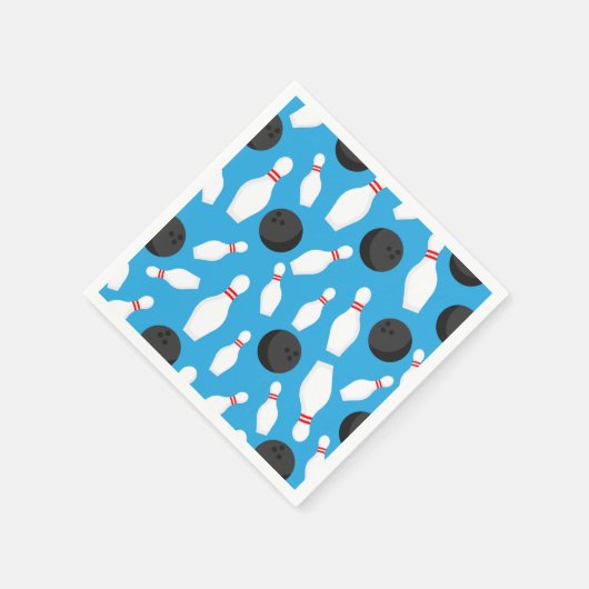 Serviette En Papier Bowling Anniversaire Bleu (Coin)