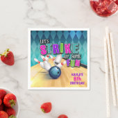 Serviette En Papier Bowling Anniversaire de fête Napkin - Fille (En situation)