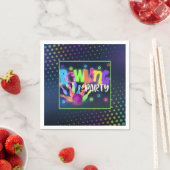 Serviette En Papier Bowling Anniversaire Napkin - Neon (En situation)