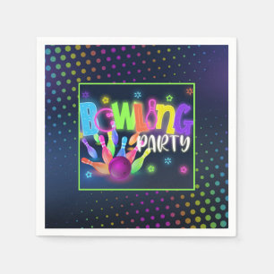 Serviette En Papier Bowling Anniversaire Napkin - Neon