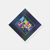 Serviette En Papier Bowling Anniversaire Napkin - Neon (Coin)