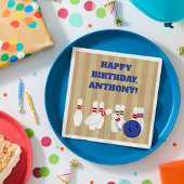 Serviette En Papier Bowling Ball et Pins Bowling Anniversaire