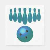 Serviette En Papier Bowling Ball et Pins Sports amusants (Devant)