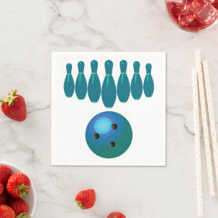 Serviette En Papier Bowling Ball et Pins Sports amusants