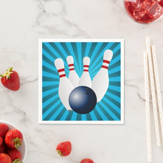 Serviette En Papier Bowling Birthday Party Paper (En situation)
