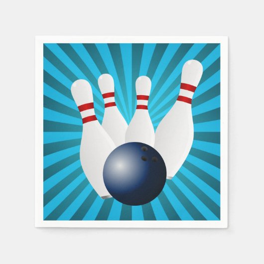 Serviette En Papier Bowling Birthday Party Paper (Devant)