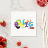 Serviette En Papier Bowling fête d'anniversaire (En situation)