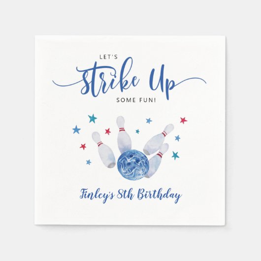 Serviette En Papier Bowling Grève Un Garçon Amusant Anniversaire (Devant)