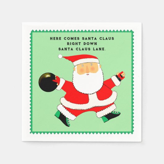 Serviette En Papier Bowling Noël Fête (Devant)