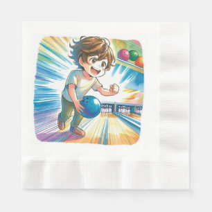 Serviette En Papier Bowling Party Boy's Anime Birthday