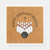 Serviette En Papier Bowling personnalisé Thème Anniversaire Âge et nom (Devant)