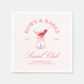 Serviette En Papier Bows & Babes Coquette Cherries Enterrement de Vie  (Devant)