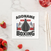 Serviette En Papier Boxe Anneau AJOUTER NOM Boxer Gym Speed Sac (En situation)