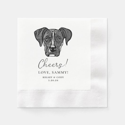 Serviette En Papier Boxer Chien Chefs Personnalisés Serviettes (Devant)