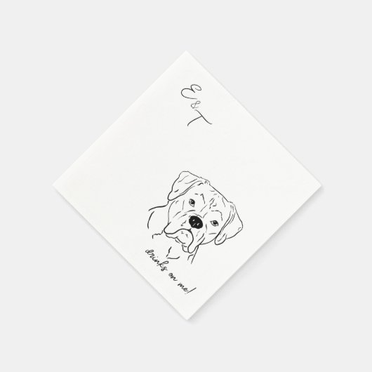 Serviette En Papier Boxer Chien Cocktail mariages serviettes (Coin)