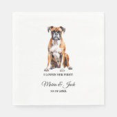 Serviette En Papier Boxer Chien J'Aimais Son Premier Mariage (Devant)