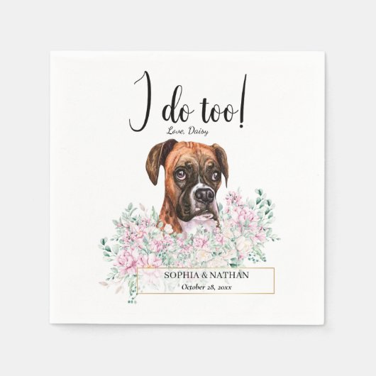 Serviette En Papier Boxer Chien Mariage Cocktail Serviettes (Devant)