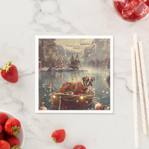 Serviette En Papier Boxer Christmas Festive Voyage