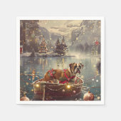 Serviette En Papier Boxer Christmas Festive Voyage (Devant)