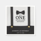 Serviette En Papier Boy 1st Birthday One Distinguished Gentleman (Devant)