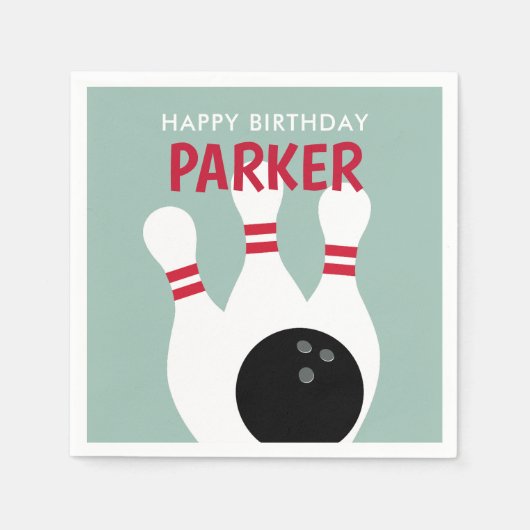 Serviette En Papier Boy Bowling fête d'anniversaire (Devant)