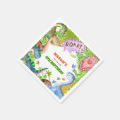 Serviette En Papier Boy Dinosaur 4th Birthday Invitation (Coin)