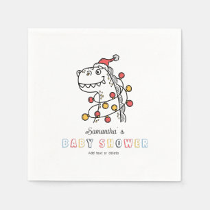 Serviette En Papier Boy Dinosaur Baby shower de Noël hivernal
