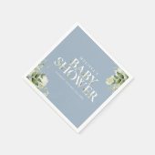 Serviette En Papier Boy Dusty Blue Greenery Foliage Baby shower (Coin)