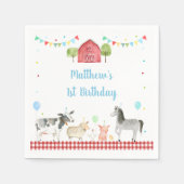 Serviette En Papier Boy Farm Barnyard Anniversaire (Devant)