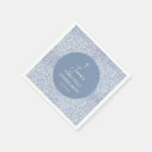 Serviette En Papier Boy First Communion Blue and White Floral Pattern (Coin)