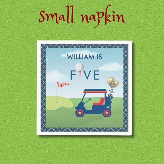 Serviette En Papier Boy Golf Thème 5ème anniversaire Party Napkins