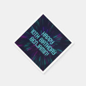 Serviette En Papier Boy Neon Turquoise Glow Party (Coin)