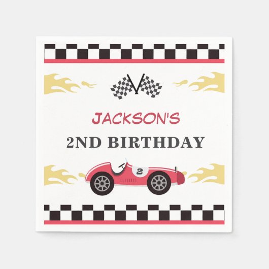 Serviette En Papier Boy Race Car fête d'anniversaire (Devant)