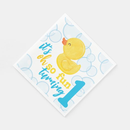 Serviette En Papier Boy Rubber Ducky Turner Un Premier Anniversaire (Coin)