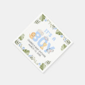 Serviette En Papier Boy Safari Animal Baby Shower  (Coin)