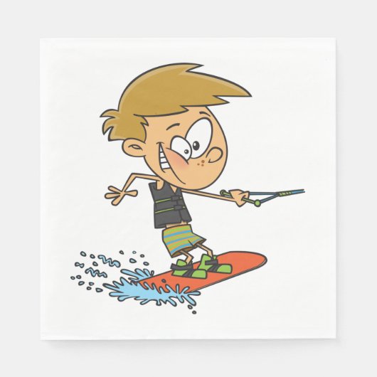Serviette En Papier Boy Wakeboard Fun Summer Sports nautiques (Devant)