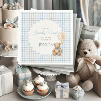 Serviette En Papier Boy We Can Bearly Wait Teddy Bear Baby Shower