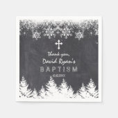 Serviette En Papier Boy Winter Holiday Flammes de neige Chalkboard Bap (Devant)